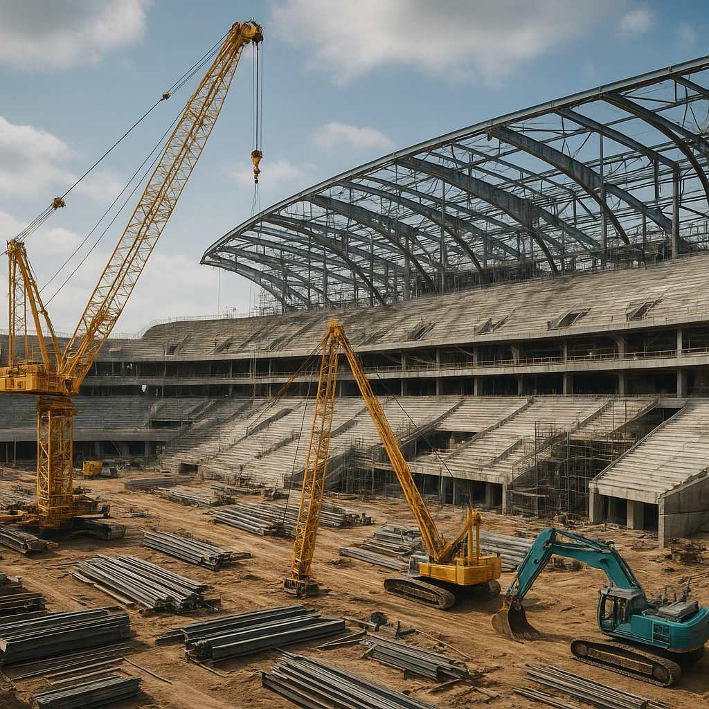 How Machines Construct Massive Stadiums and Arenas