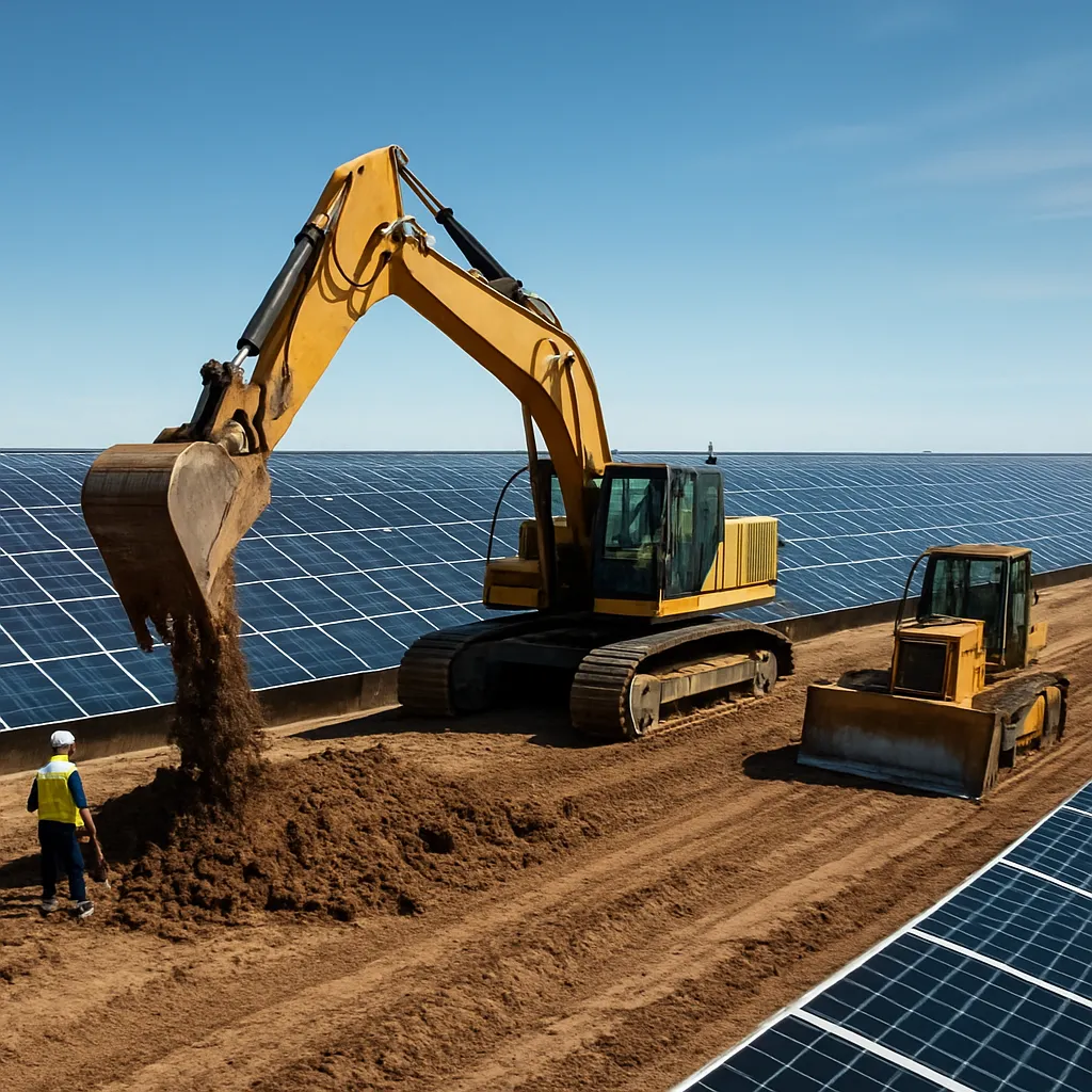 How Machines Are Used in Building Mega Solar Farms